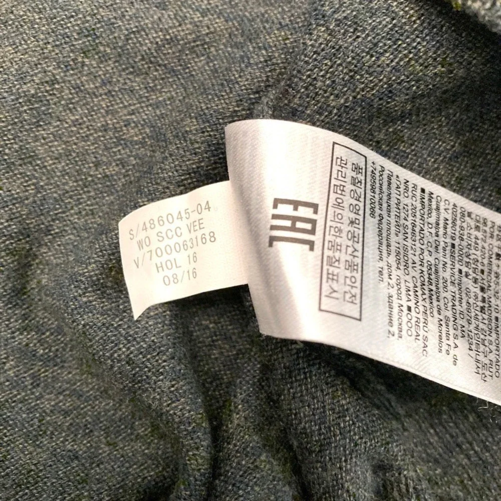Banana Republic Silk Cotton Cashmere‎ Sweater V-Neck Mens L Green Gray